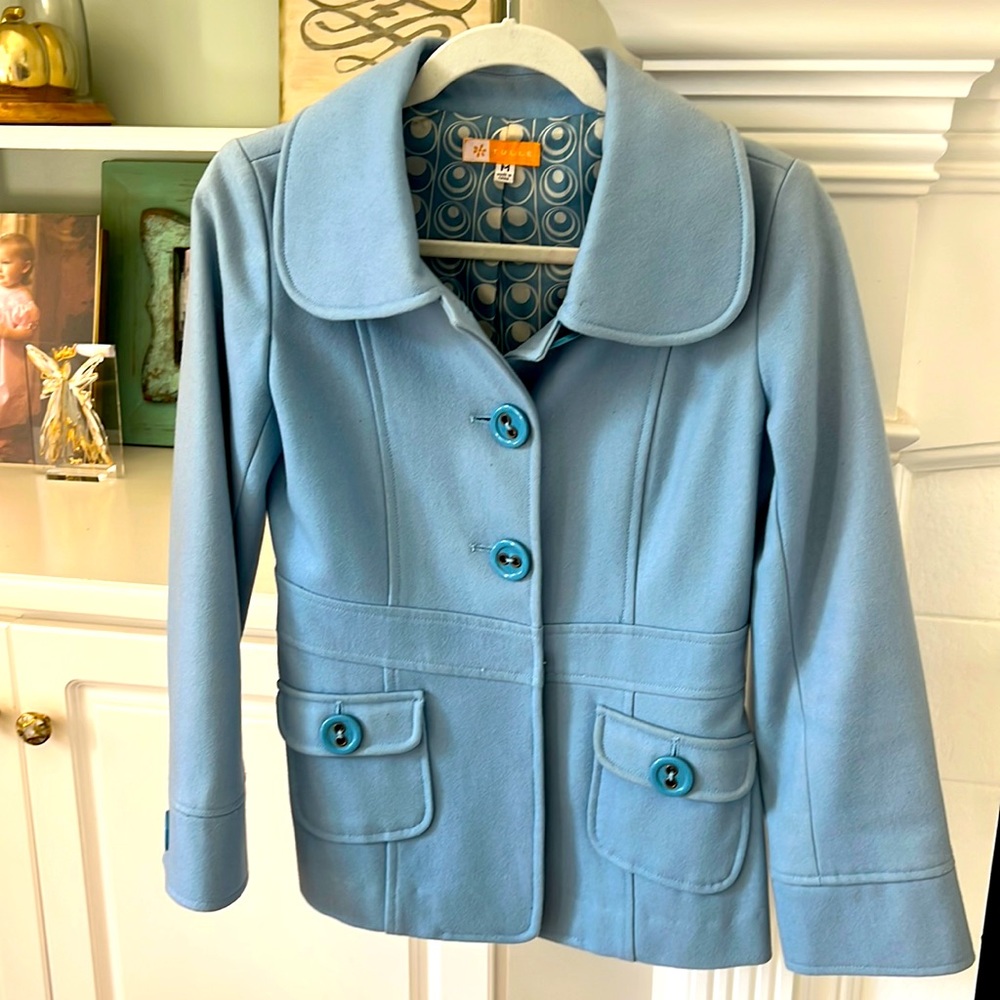 Tulle- Beautiful Powder Blue Wool Jacket